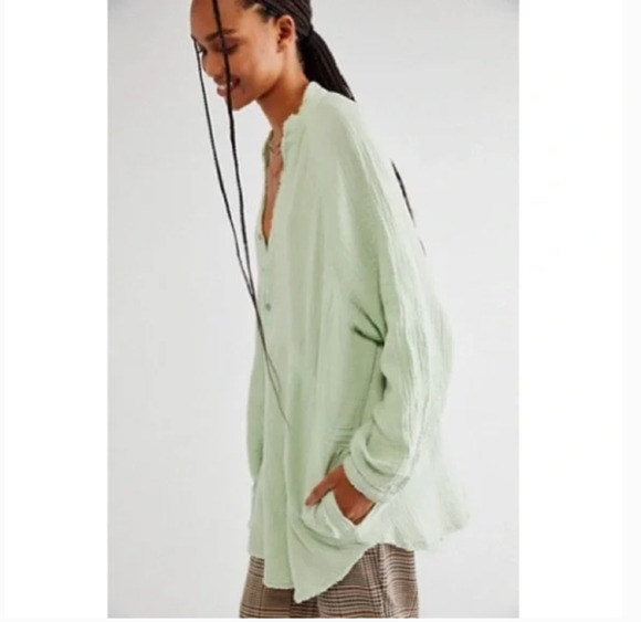 Free People We The Free Summer Daydream Buttondown Top - Picture 1 of 7